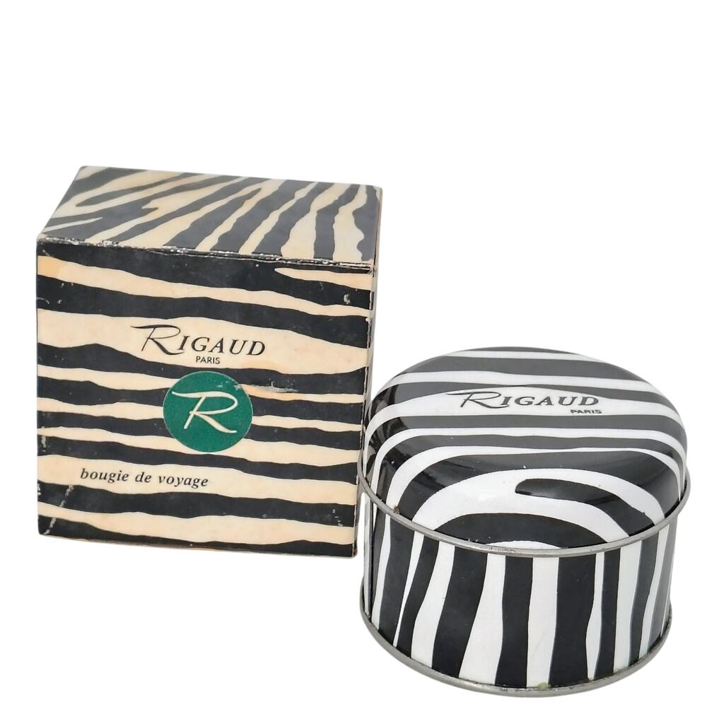 Rigaud Paris Bougie De Voyage Cypress Scented Candle Burned Once RARE Zebra Box